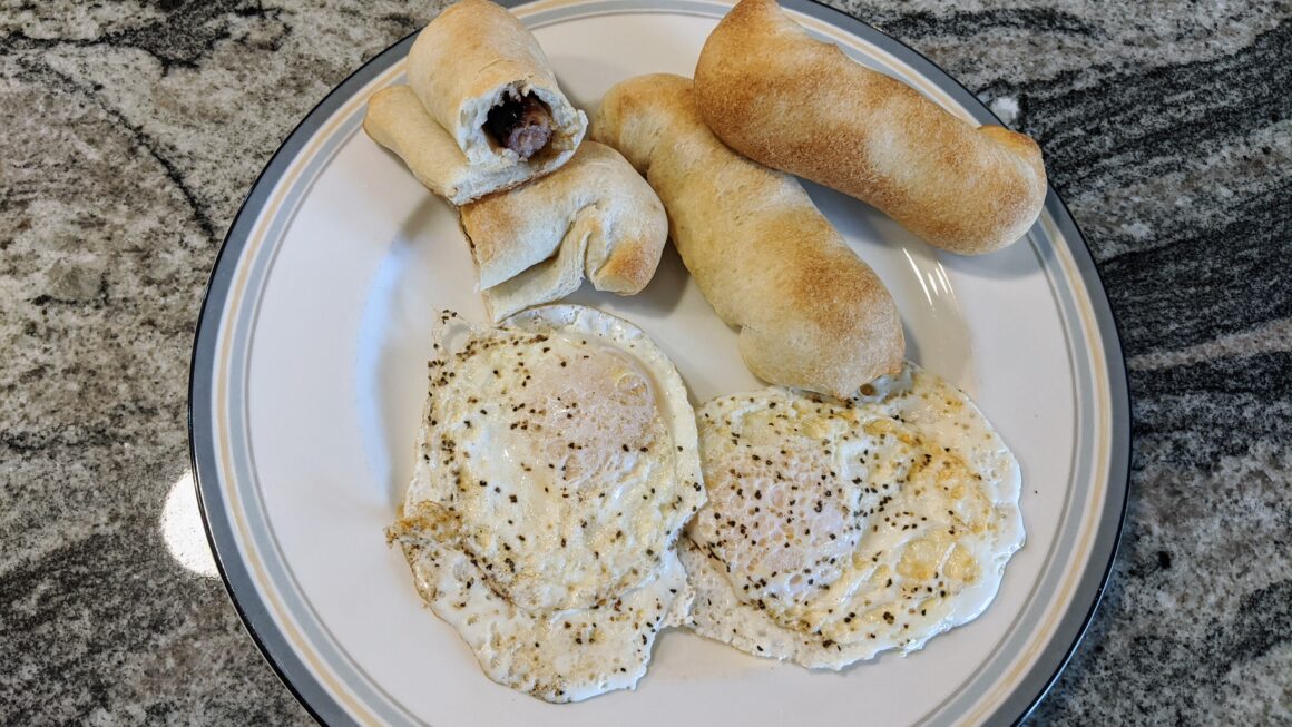 Pigs in the blanket with eggs